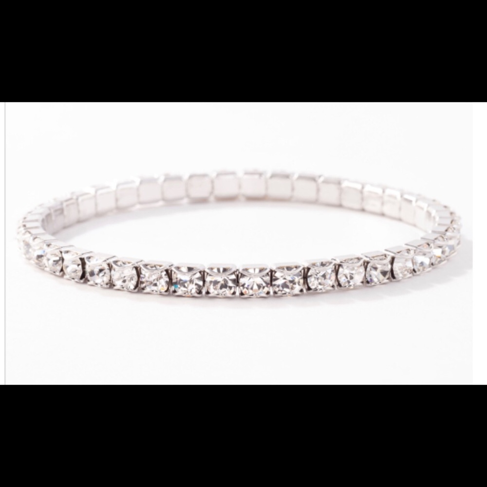 Touchstone Crystal by Swarovski birthstone bracelet APRIL white stones NEW